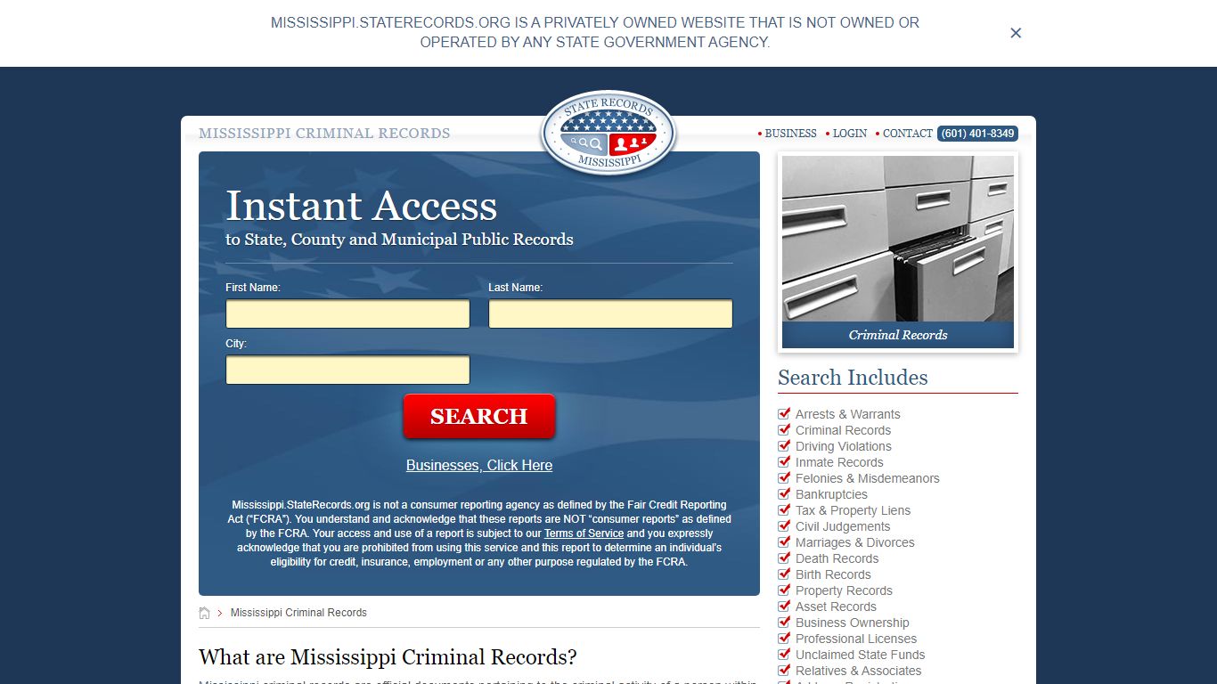 Mississippi Criminal Records | StateRecords.org